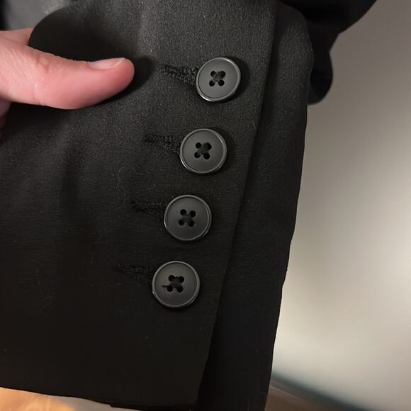 Norma Kamali Women's Blazer Black Single Breasted Lined Work Suit Jacket 10 - Picture 5 of 8